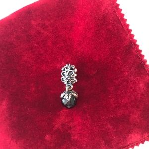 Silver charm with a stone from Pandora
